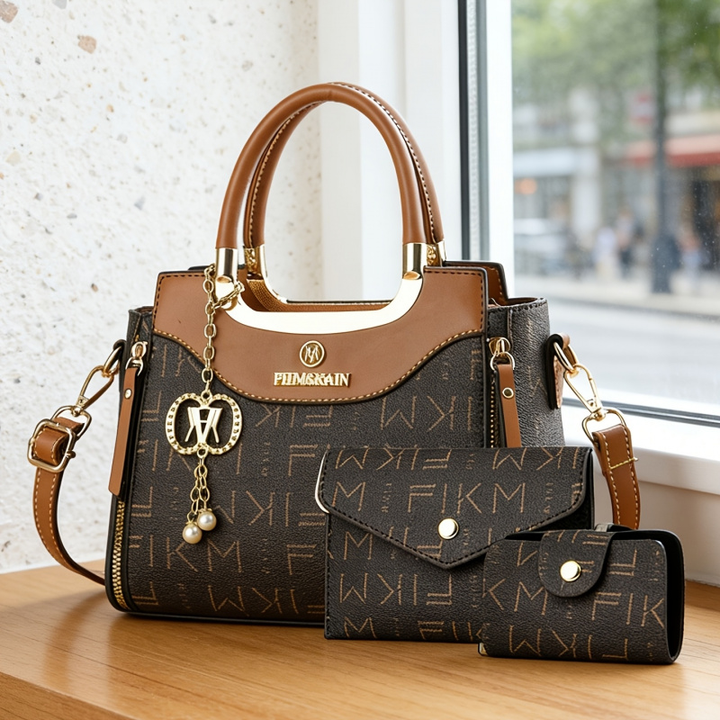 Women Bags Luxury - 3 parçalı hafif lüks baskılı harfli