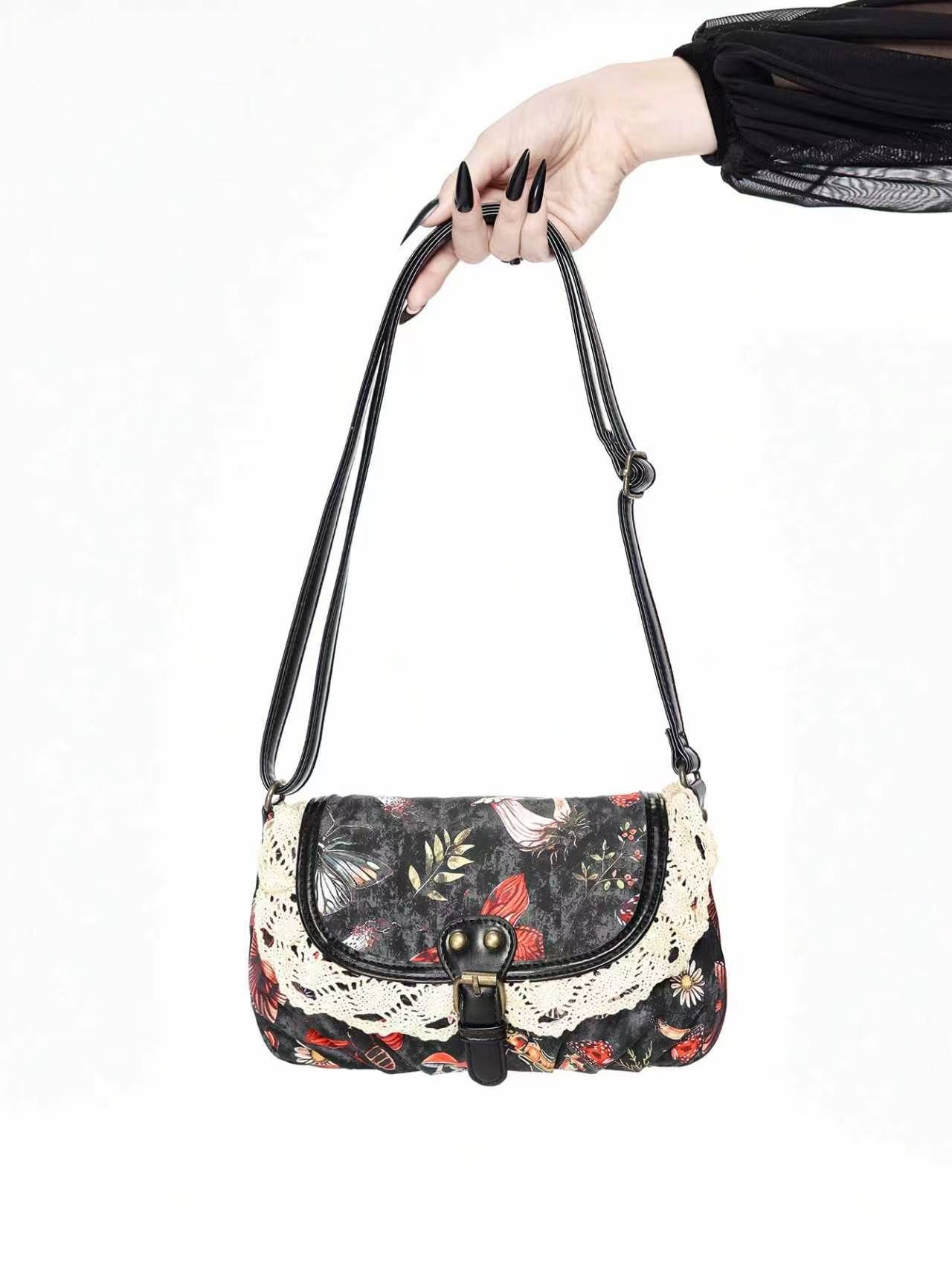 Women'S Kipling Bags - Retro Kore Japon Tarzı Çiçekli Dantel