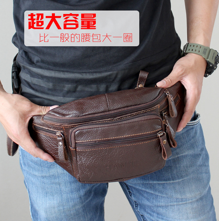 Saddle Bag Leather - Hakiki Dana Derisi Deri Bel Çantası