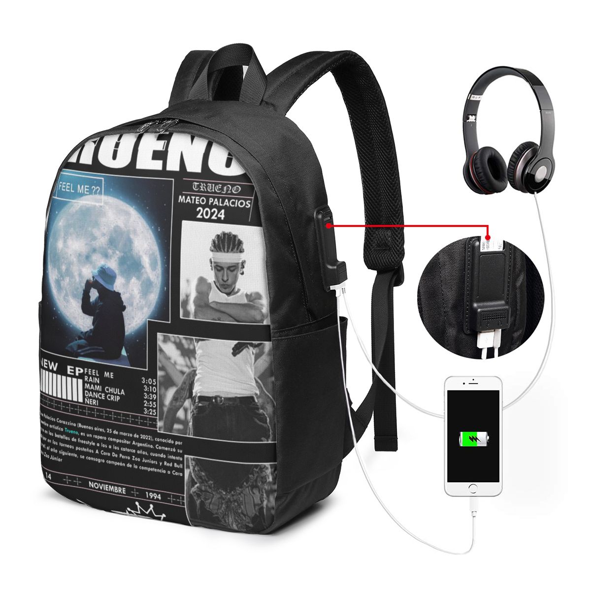 Women Bags For Women - Komik Trueno Hip Hop Rapçi Sırt