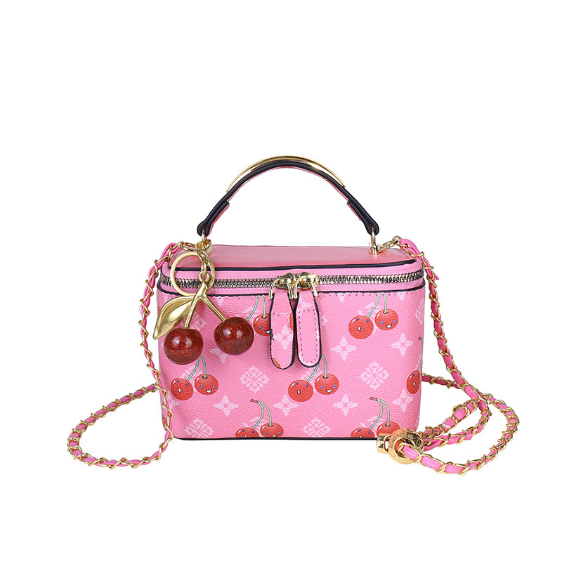 Women'S Kipling Bags - Kiraz desenli mini kare kutu çanta