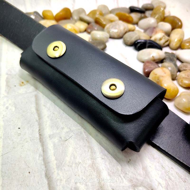 Saddle Bag Leather - Yatay katlanır bıçak kılıf kemer paketi