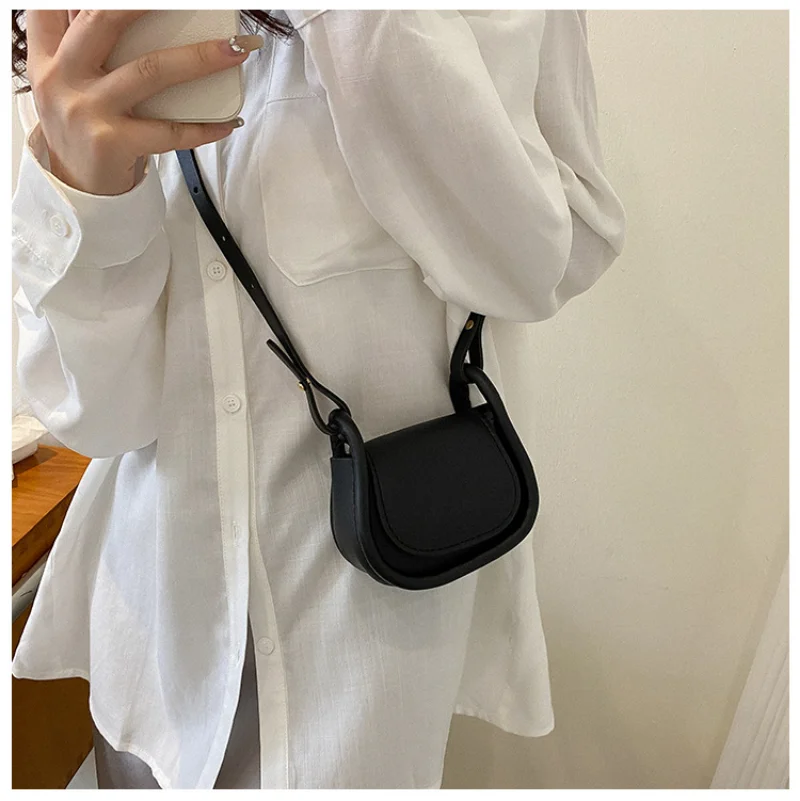 Şeker renk moda PU deri Mini C - Saddle Bag Leather incelemesi ve fiyatı