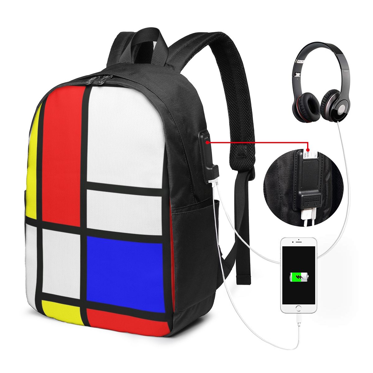 Piet Mondrian Kompozisyon Sırt - Women Bags For Women incelemesi ve fiyatı